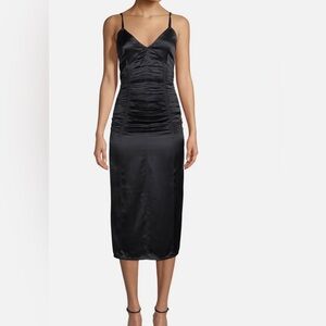 BNWT Helmet Lang Black ruched Cocktail Dress